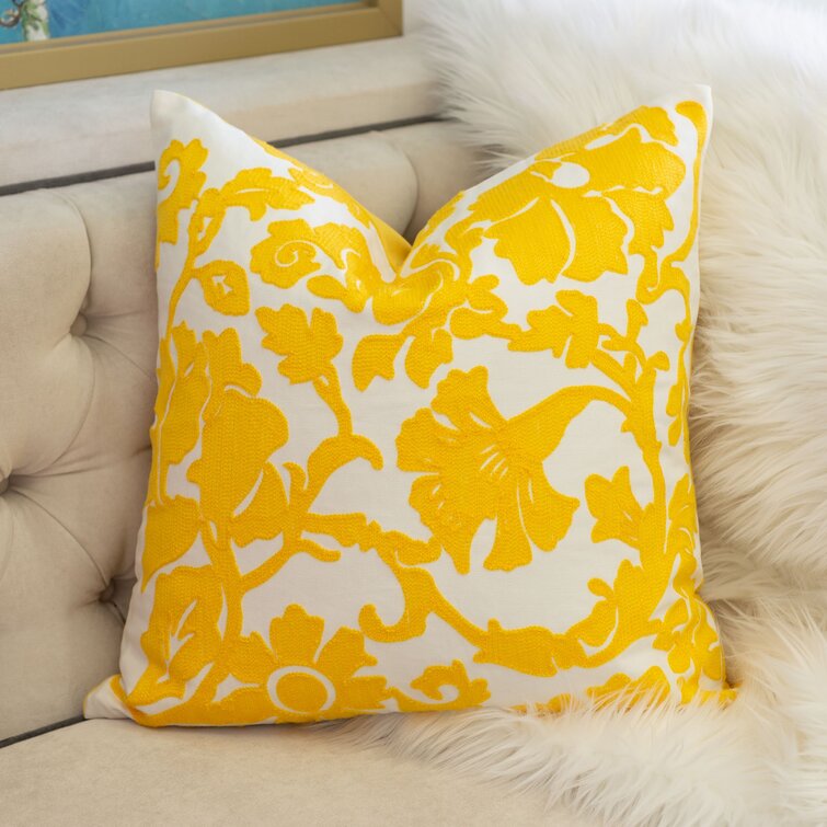 Floral Velvet Throw Pillow